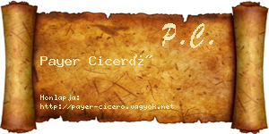 Payer Ciceró névjegykártya